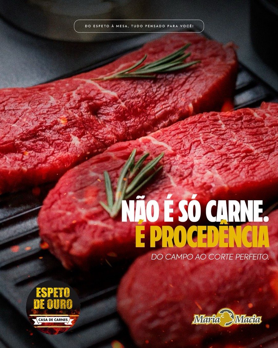 Bifes de carne bovina de procedência Maria Macia
